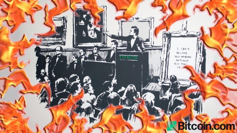 A Group of Crypto Proponents Burned an Original Banksy 'Morons' Print and Turned It Into an NFT