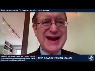 Congressman Brad Sherman (D-CA) proposes banning cryptocurrency and promotes the lottery as a better alternative