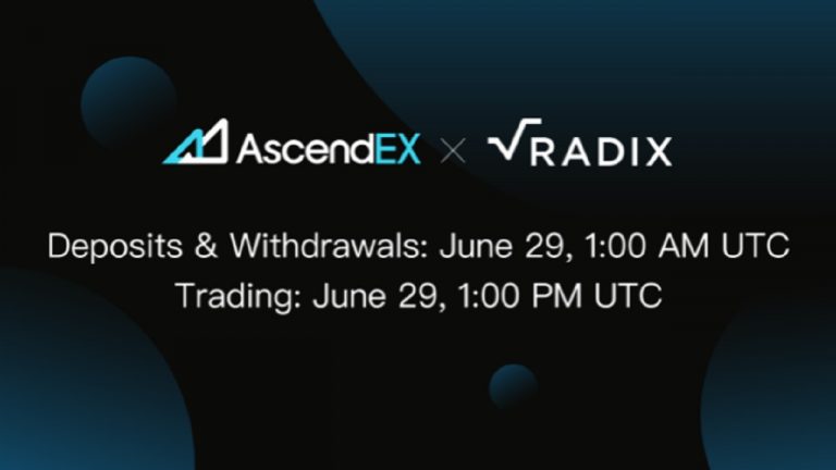 AscendEX Lists Radix - a DeFi Protocol With Developer Incentives