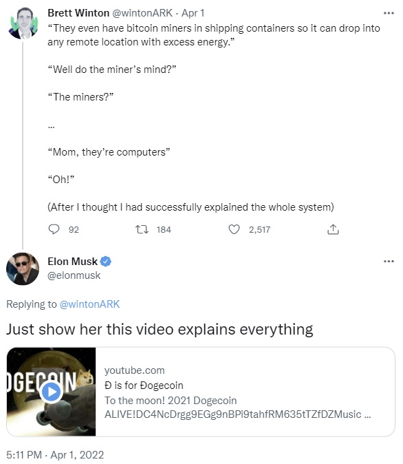 Tesla CEO Elon Musk Shares Dogecoin Video — Says It 'Explains Everything' Tesla CEO Elon Musk Shares Dogecoin Video — Says It 'Explains Everything'