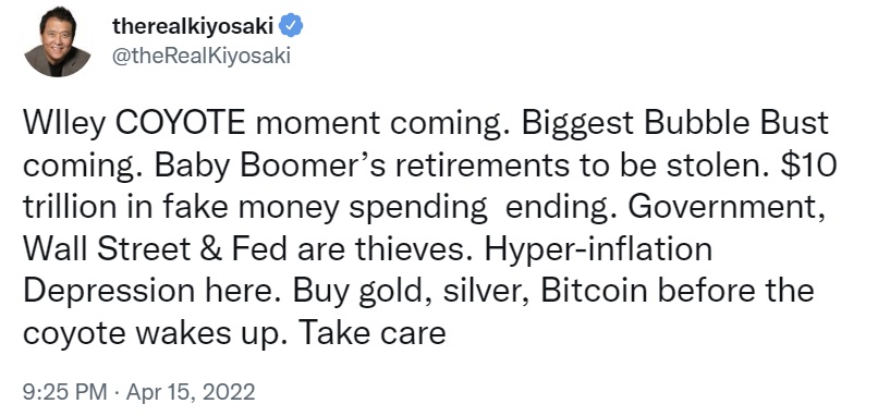 Rich Dad Poor Dad's Robert Kiyosaki Warns Hyperinflation and Depression Are Here Rich Dad Poor Dad's Robert Kiyosaki Warns Hyperinflation and Depression Are Here