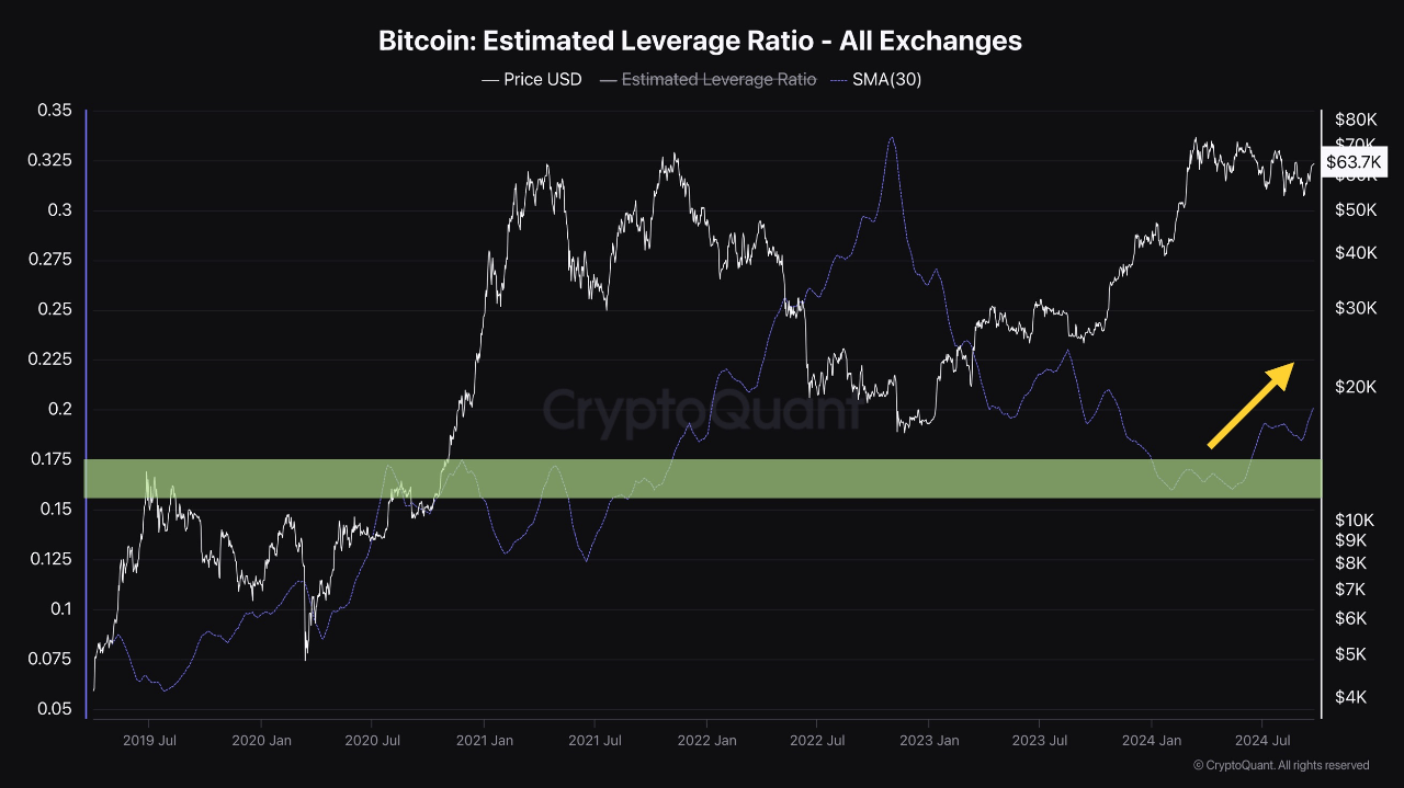 Bitcoin estimated leverage ratio. 