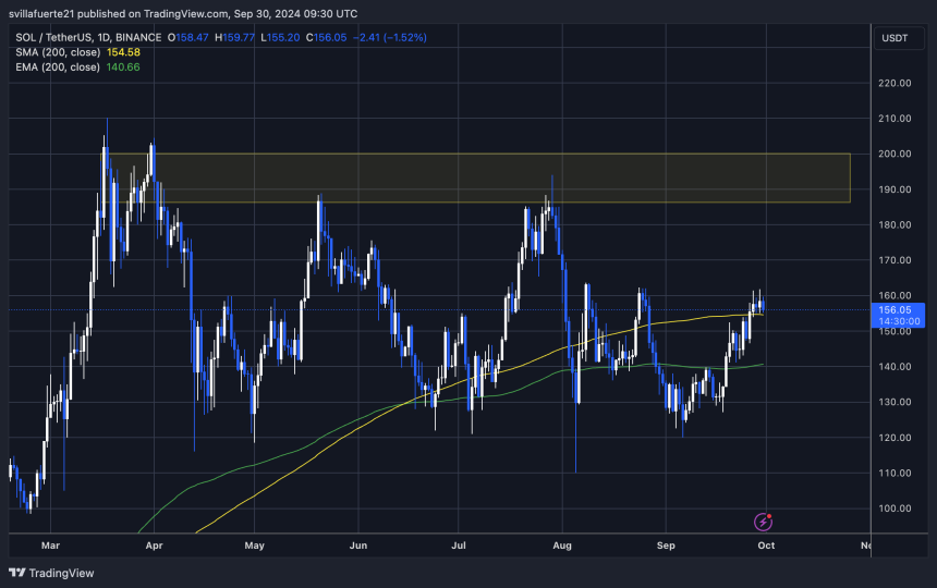 SOL testing supply and trading above the 1D 200 MA. 