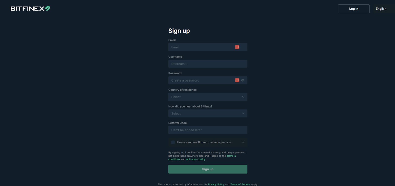 open-new-bitfinex-account