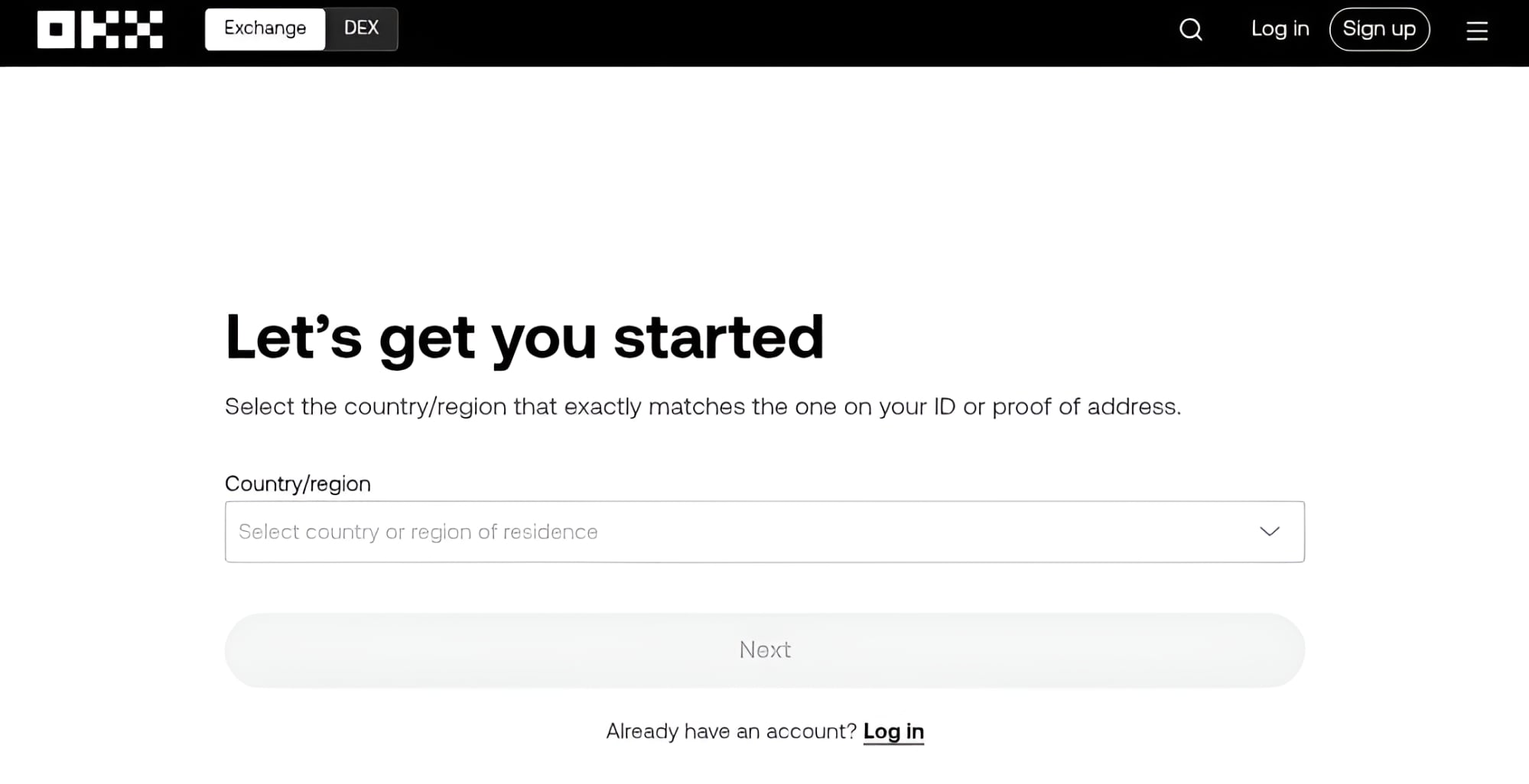 select-country-to-open-okx-account