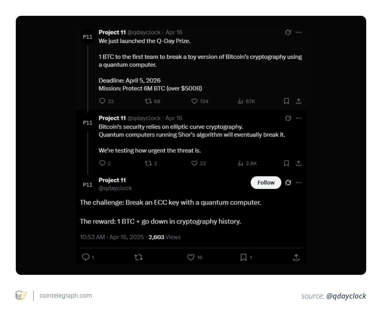 Project 11 announced the competition on X