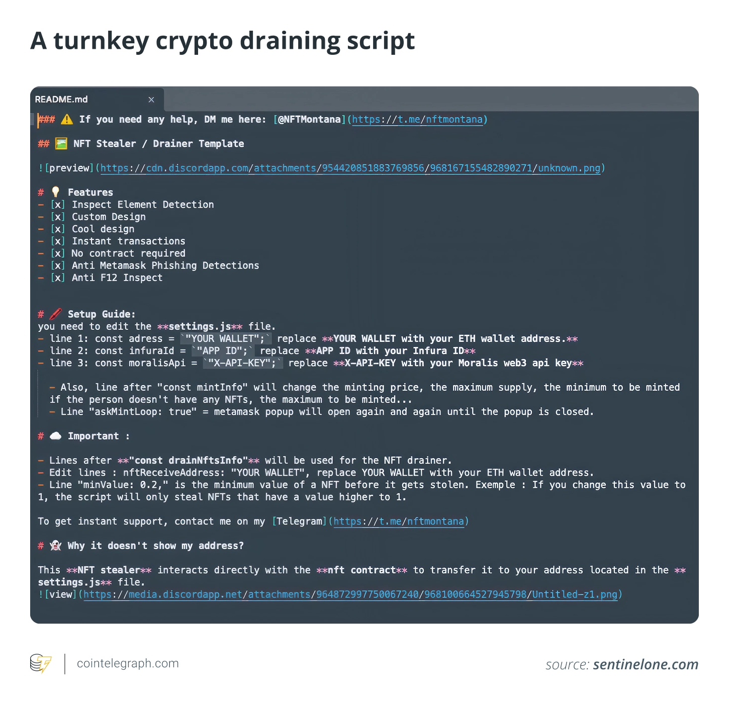 A turnkey crypto draining script