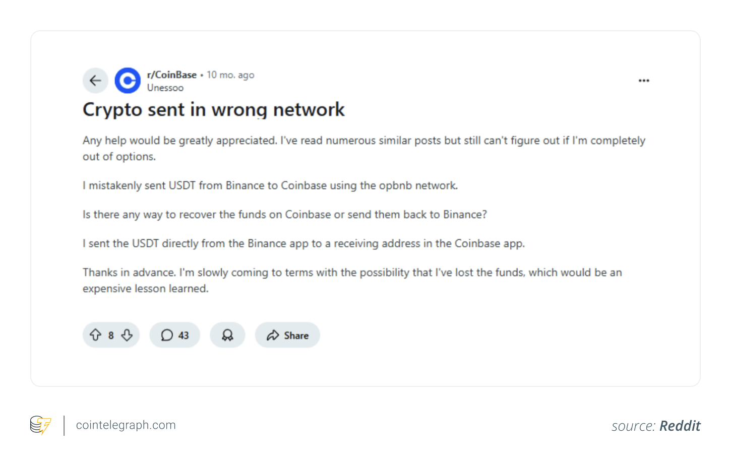 Wrong crypto transfer example