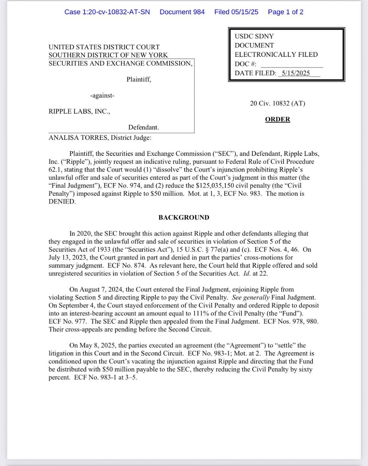 judge-blocks-75m-xrp-settlement-deal-ripple-case-faces-fresh-delay-amid-legal-twist