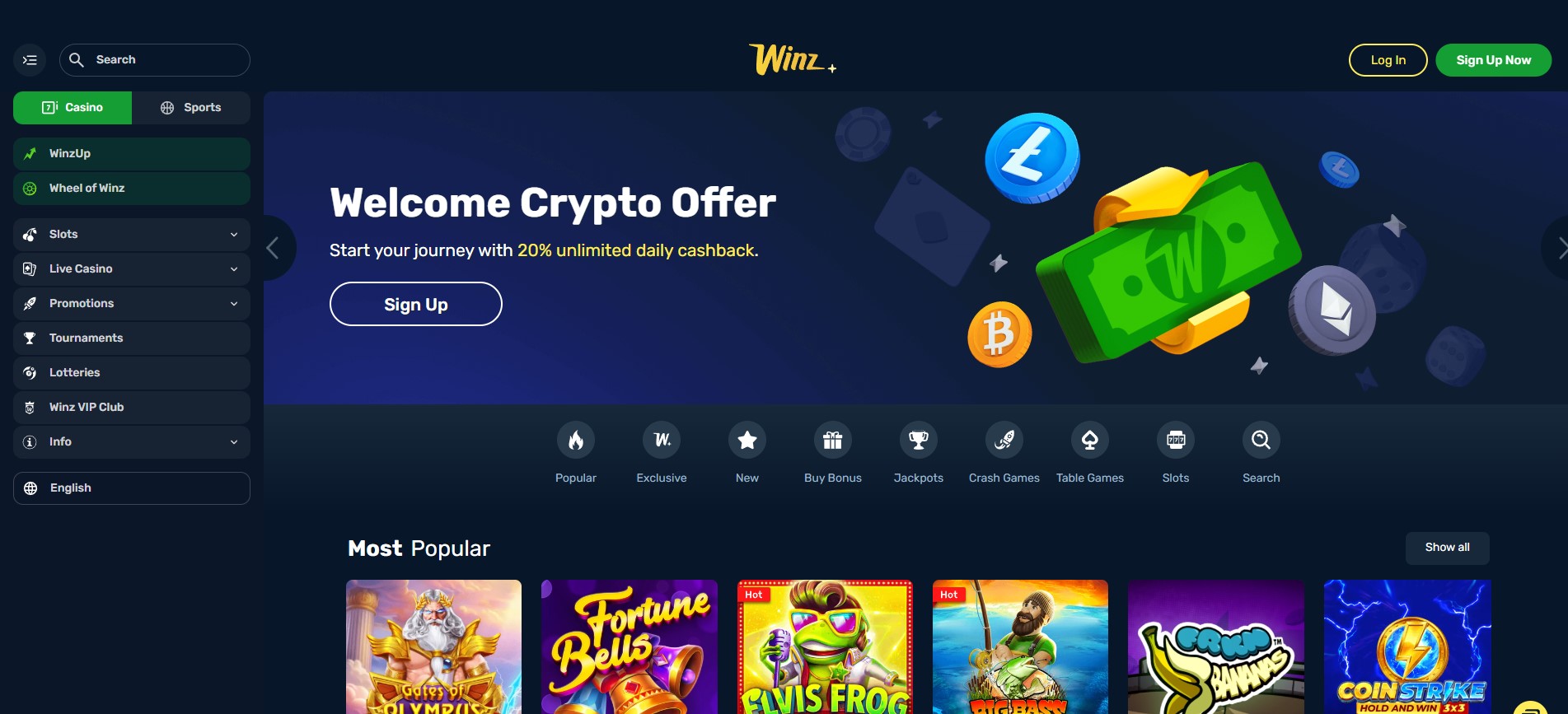winzio-casino-homepage