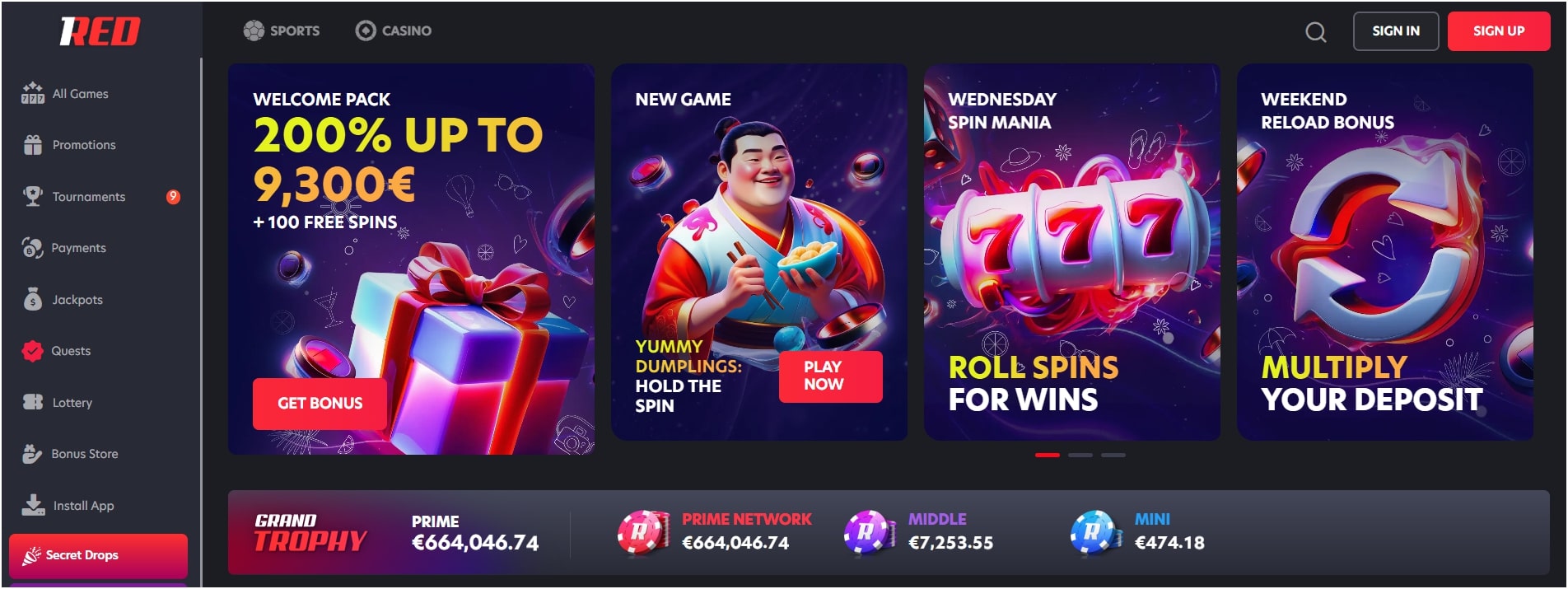 1read-casino-homepage
