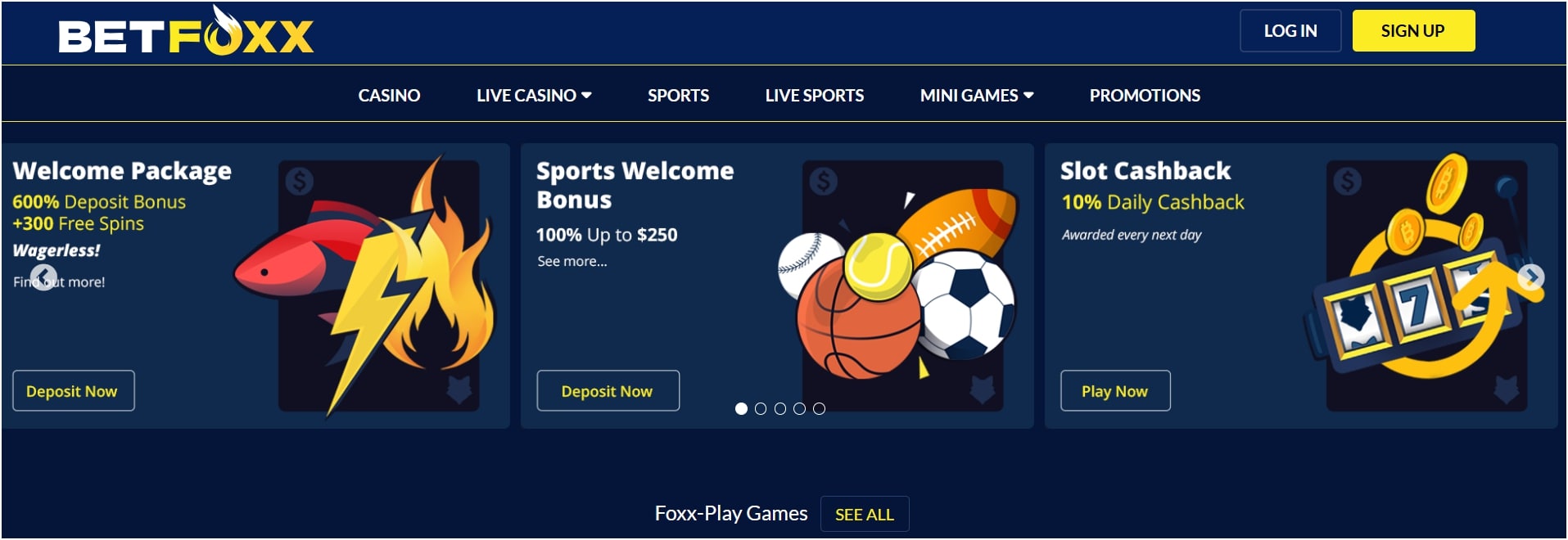 betfoxx-casino-homepage