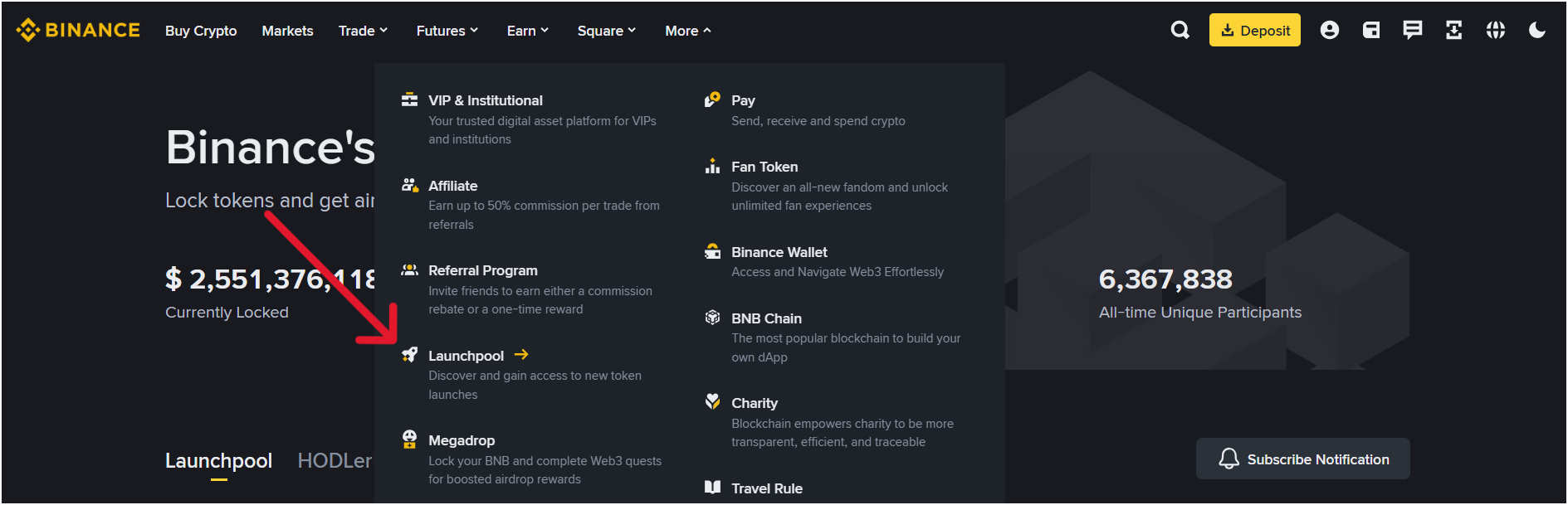 binance-launchpad-page