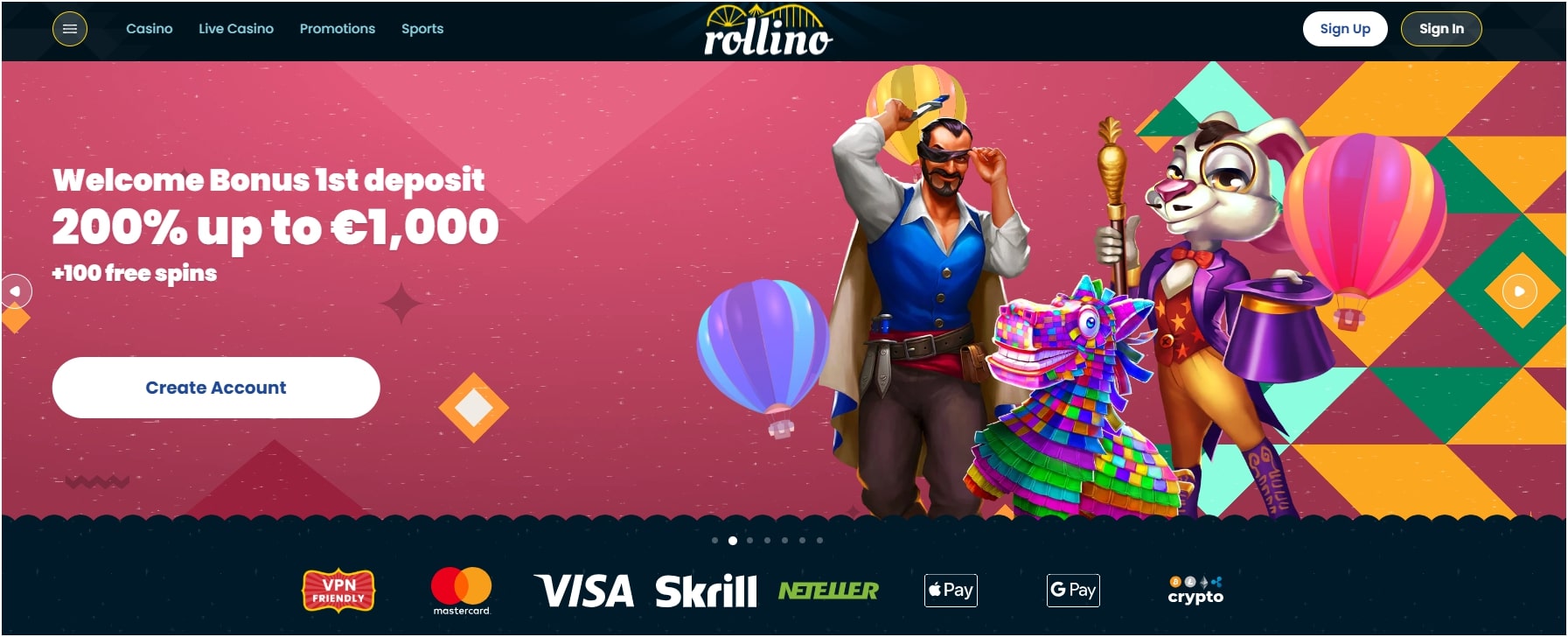 rollino-casino-homepage
