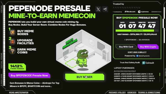 Pepenode’s official presale page