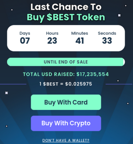 Best Wallet Token presale numbers.