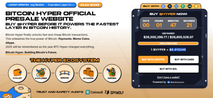 Bitcoin Hyper presale UI.